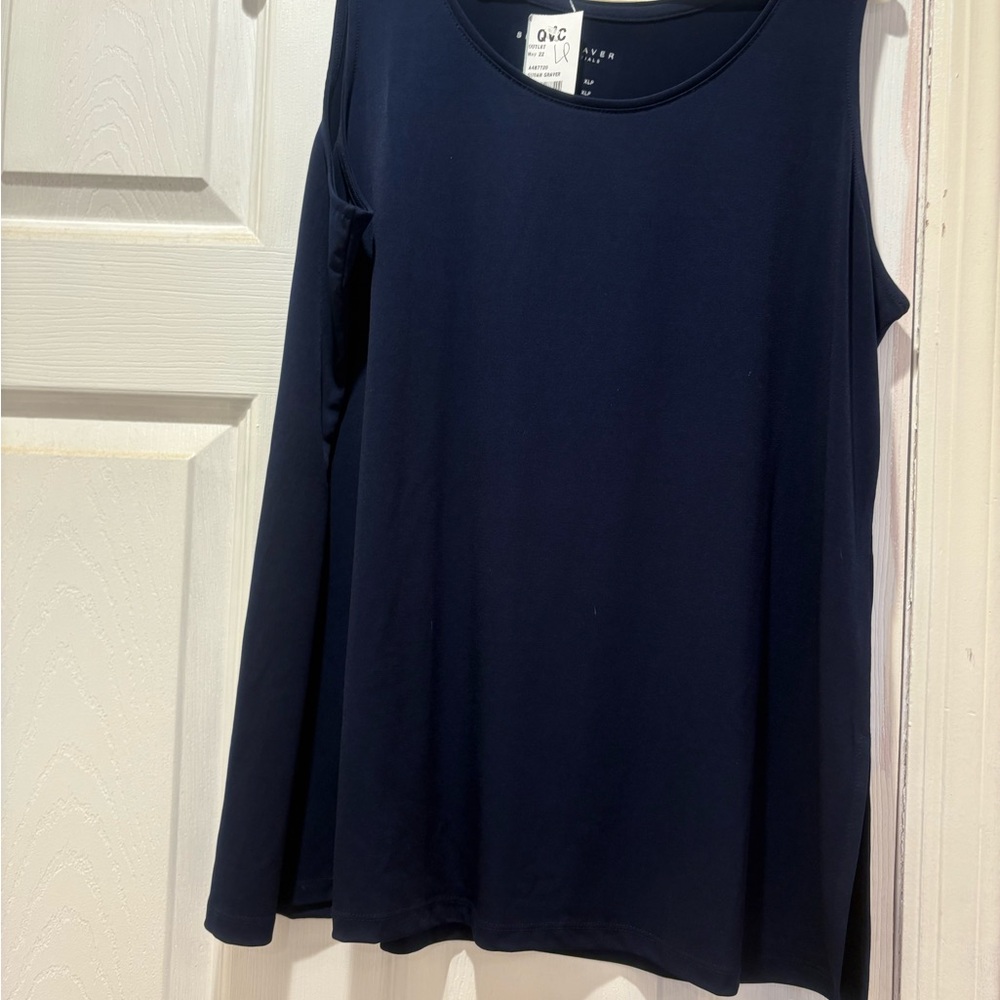 Susan Graver Blue Sleeveless Tank Top